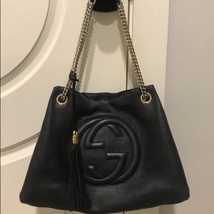 Gucci Soho Black Leather Tote